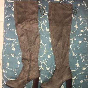 Suede knee high boots